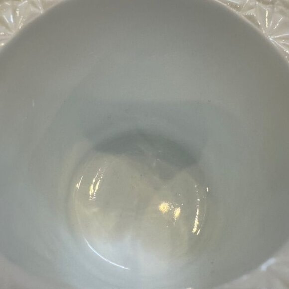 Vintage Milk Glass Top Hat Planter Set - Pressed Starburst Pattern - Decorative - Picture 7 of 11